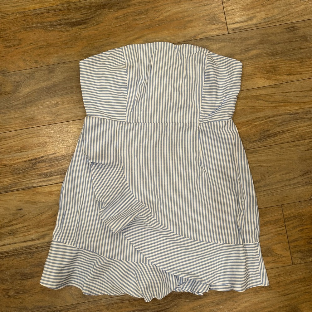 Superdown Blue and White Striped Dress